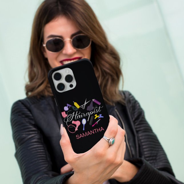 Coques Case-Mate iPhone Hairapist Coiffeur Coiffeur Stylo Barber Noir (Créateur téléchargé)