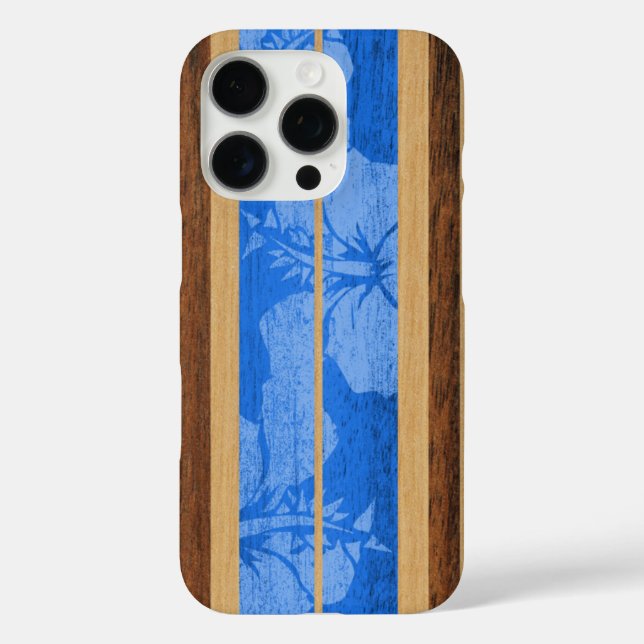 Coques Case-Mate iPhone Haleiwa Surfboard Hawaiian en bleu (Verso)
