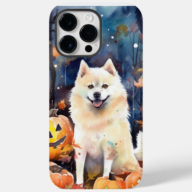 Coques Case-Mate iPhone Halloween Akita Américain Avec La Peur Citrouille (Verso)