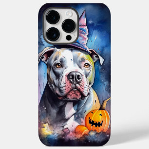 Coque Case-Mate iPhone Halloween American Staffordshire avec citrouilles