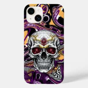 Coque Case-Mate iPhone Halloween au crâne de sucre pourpre et noir