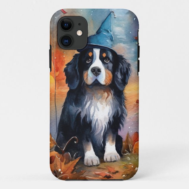 Coques Case-Mate iPhone Halloween Bernois avec citrouilles effrayant (Dos)