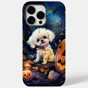 Coque Case-Mate iPhone Halloween Bichon Frise Avec La Peur Citrouille