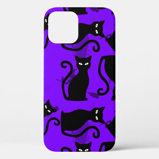 Coques Case-Mate iPhone halloween chat noir sorcière violet (Verso)