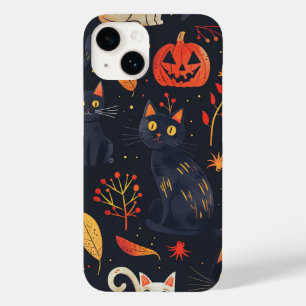 Coque Case-Mate iPhone Halloween Chats noirs et Lunes Drôle Enfants en cu