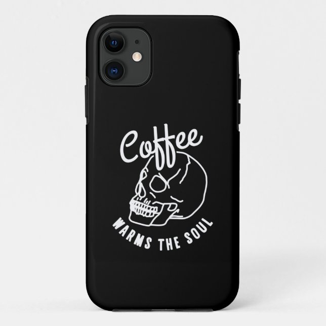 Coques Case-Mate iPhone halloween crâne Café réchauffe l'âme blanche (Dos)