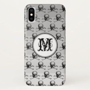 Case-Mate iPhone Case Halloween crâne gris Monogramme personnalisé