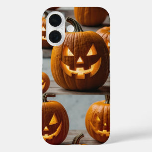 Coque Pour iPhone 16 Halloween du visage Citrouille souriant