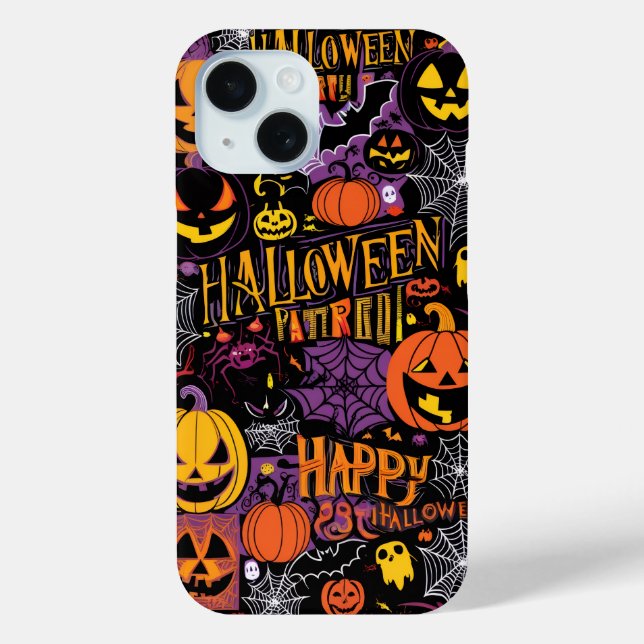 Coques Case-Mate iPhone Halloween éffrayant - Citrouilles, chauves-souris  (Verso)
