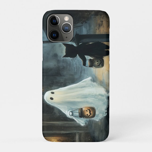 Coques Case-Mate iPhone Halloween Ghost et Rencontre de chat (Dos)