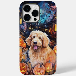 Coque Case-Mate iPhone Halloween Goldendoodle avec la peur Citrouille