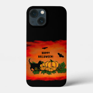 Case-Mate iPhone Case Halloween heureux, Chat noir, Chat et Citrouille