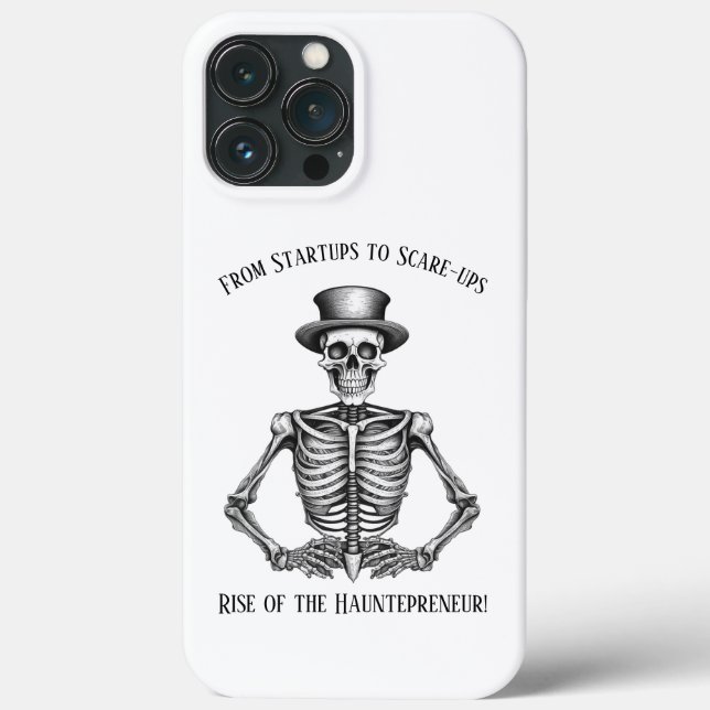 Coques Case-Mate iPhone Halloween Humour de démarrage Hauntepreneur Skelet (Verso)