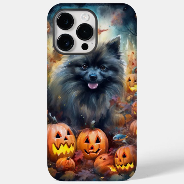 Coques Case-Mate iPhone Halloween Keeshonté avec la peur Citrouille (Verso)