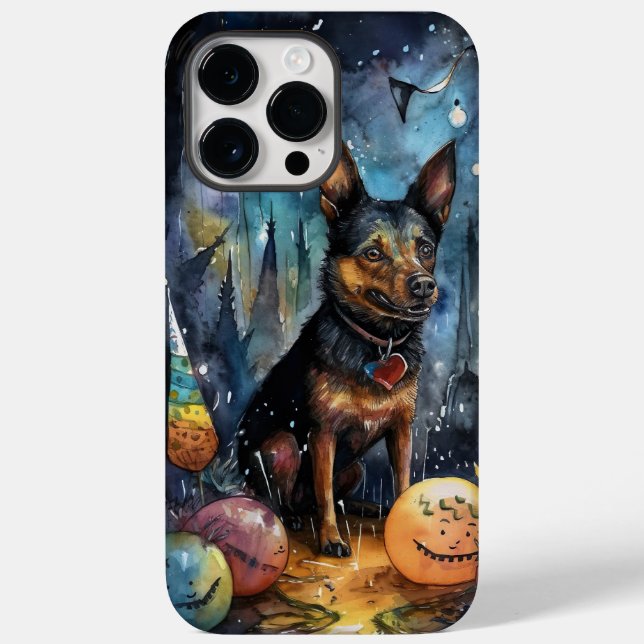 Coques Case-Mate iPhone Halloween Kelpie Australien Avec Citrouilles Épouv (Verso)