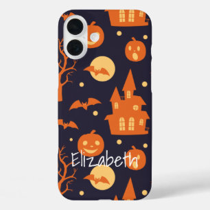 Coques iPhone 16 Plus Halloween Maison Éffrayante chauves-souris arbres 