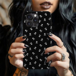 Coque Case-Mate iPhone Halloween monogramme et crâne croisé