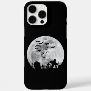 Coque iPhone 16 Pro Max Halloween Pleine lune Cimetière Bats Éffrayants