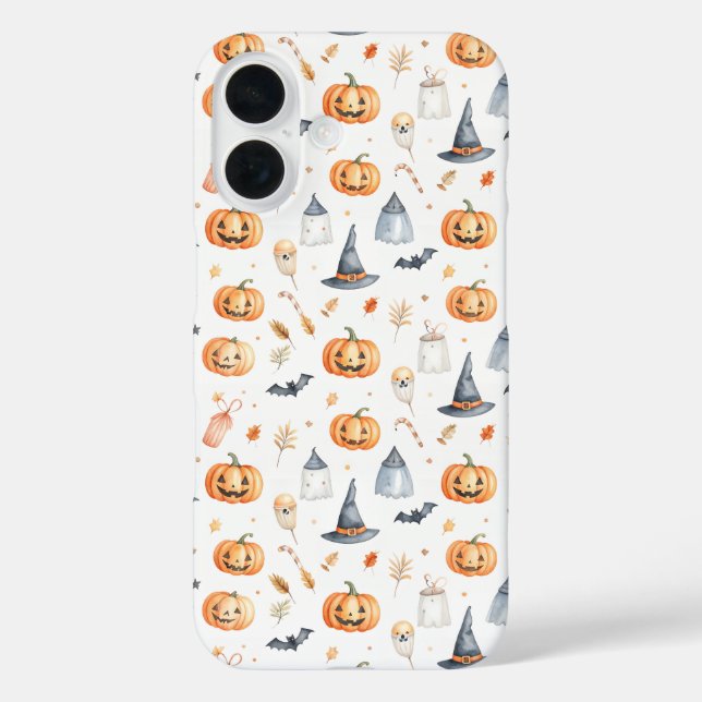 Coques Case-Mate iPhone Halloween Pumpkins and Ghosts Pattern (Verso)