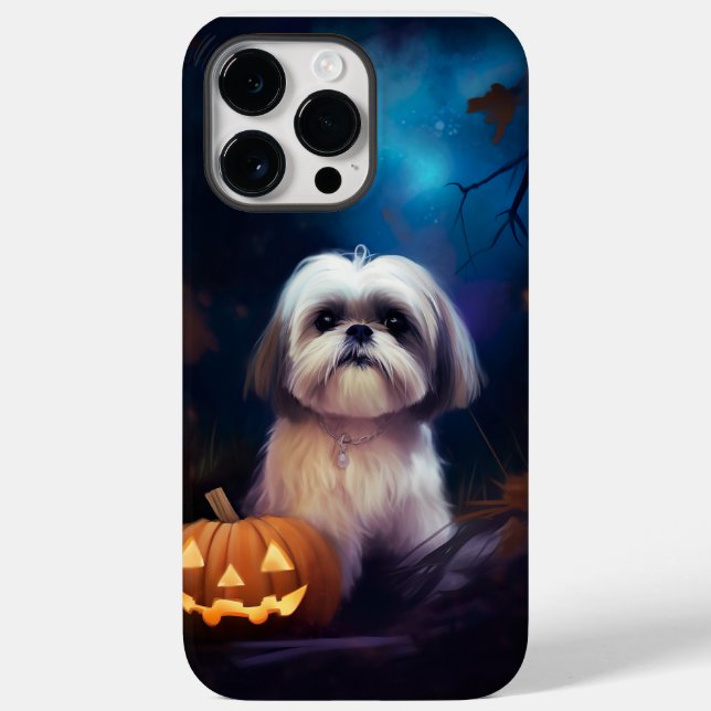 Coques Case-Mate iPhone Halloween Shih Tzu Avec La Peur Citrouille (Verso)
