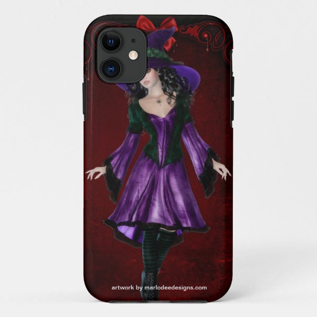 Coques Case-Mate iPhone Halloween Sorcière 1 Imaginaire foncé (Dos)