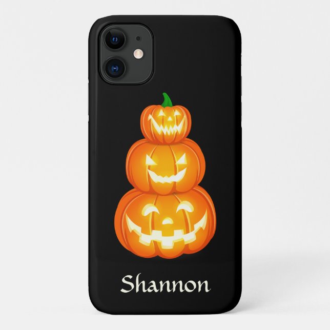 Coques Case-Mate iPhone Halloween trio Jack-o-lanterne personnalisée (Dos)