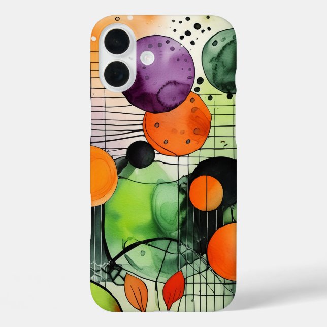 COQUES Case-Mate iPhone HALLOWEEN VERT & ORANGE & PURPLE ABSTRAIT (Verso)