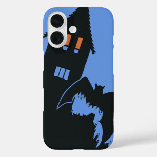 Coques iPhone 16 Halloween vintage, effrayante Maison hantée et sor