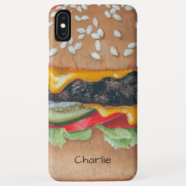 Coques Case-Mate iPhone Hamburger Illustration personnalisation nom de tél (Dos)