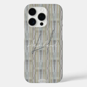 Coque iPhone 16 Pro HAMbWG Gray Gold Gradient Monogramme
