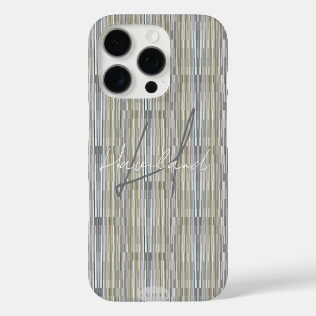Coques Case-Mate iPhone HAMbWG Gray Gold Gradient Monogramme (Verso)