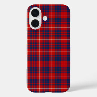 Coque Pour iPhone 16 Hamilton Tartan Red et Royal Blue Plaid