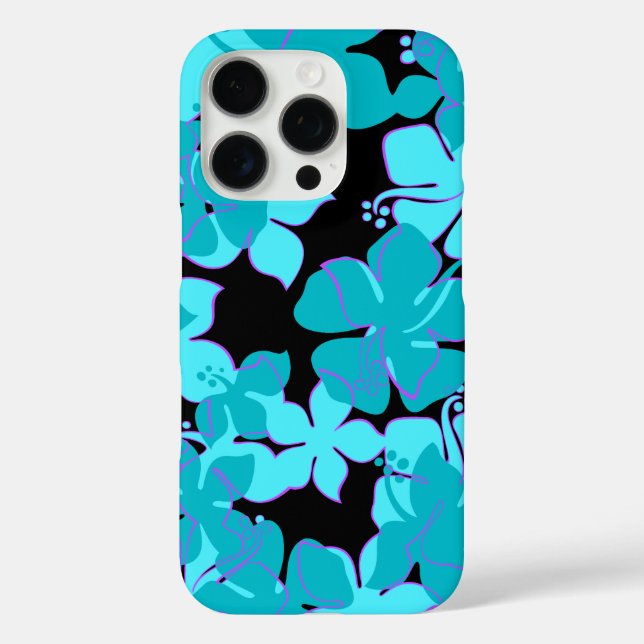 Coques Case-Mate iPhone Hanalei Hawaii Hibiscus Turquoise floral (Verso)