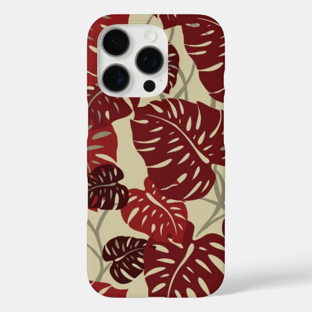 Coques Case-Mate iPhone Hanger de Cliff Hawaii Monstera Feuille rouge (Verso)