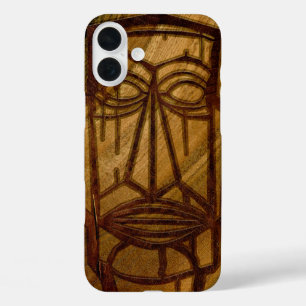Coque Pour iPhone 16 Plus Hapalua Tiki Hawaiian Faux Koa Wood Coque-Mate iPh
