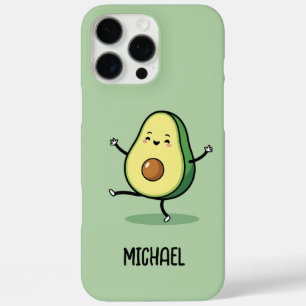 Coque iPhone 16 Pro Max Happy Avocado Cute Bold Outline