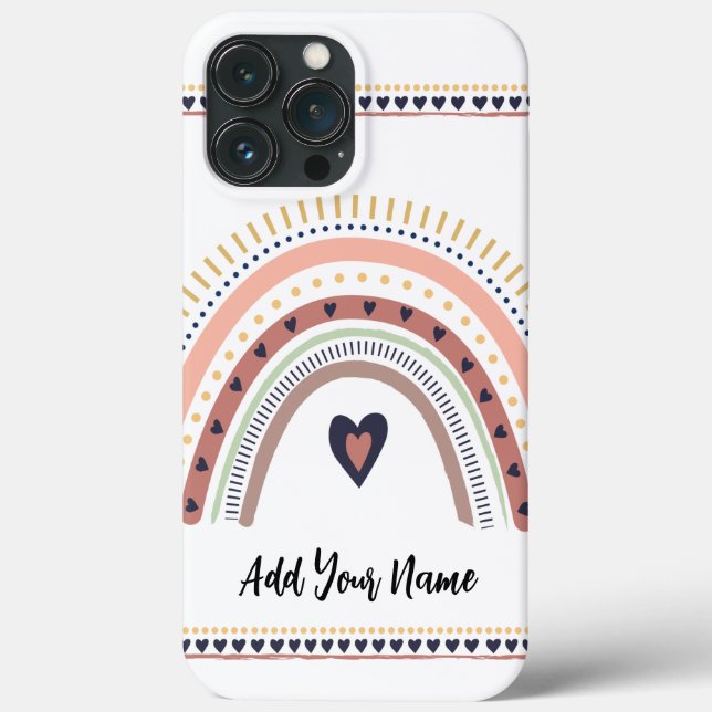Coques Case-Mate iPhone Happy Boho Arc-en-ciel moderne minimal tendance ch (Verso)