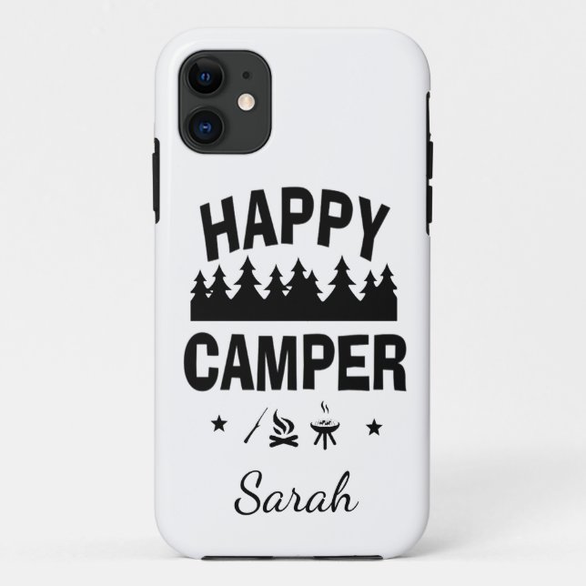 Coques Case-Mate iPhone Happy Camper Fun Camping Citation (Dos)