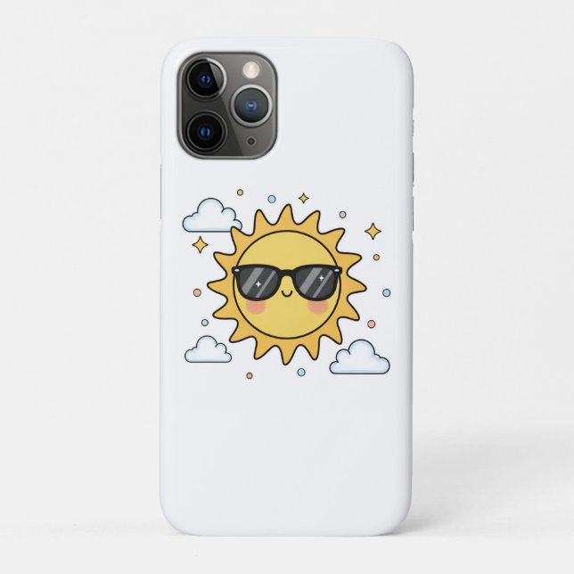 Coques Case-Mate iPhone Happy Smiling Sun Cartoon - Minimalist Kawaii Suns (Dos)