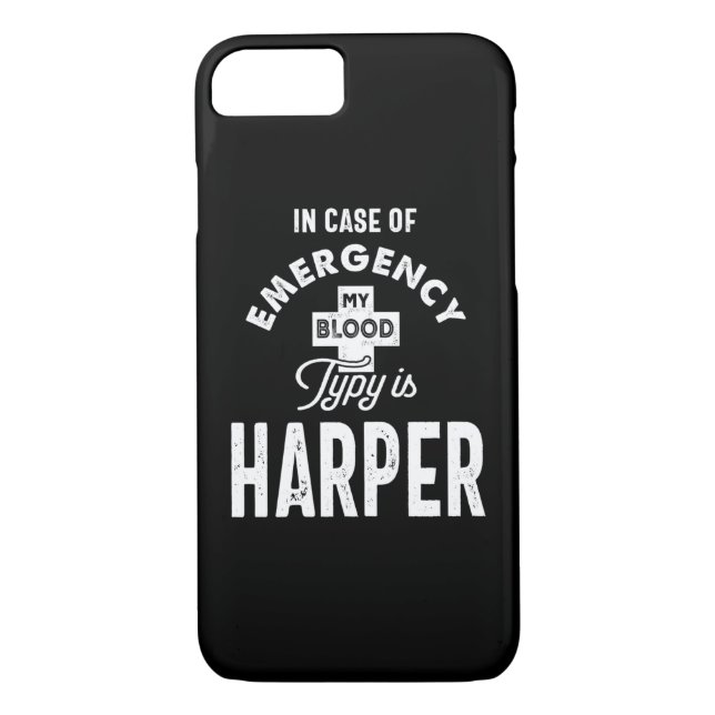 Coques Case-Mate iPhone Harper Nom personnalisé Cadeau Anniversaire (Dos)