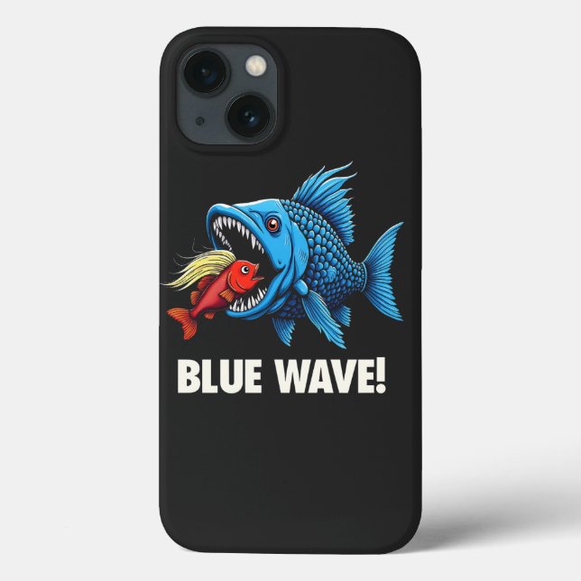 Coques Case-Mate iPhone Harris Walz Élection Blue Waves Démocrate Fish (Verso)