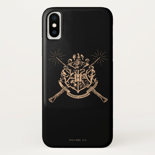Coques Case-Mate iPhone Harry Potter | Armoiries de Hogwarts avec Baguette (Dos)