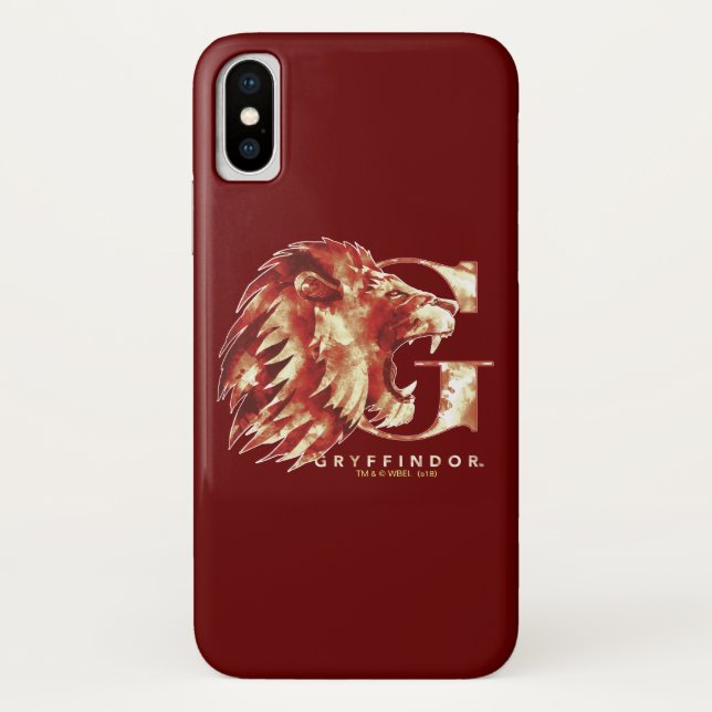 Coques Case-Mate iPhone Harry Potter | GRYFFINDOR™ Lion Aquarelle (Dos)