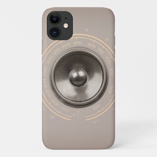 Coques Case-Mate iPhone Haut-parleur de musique et cadran radio rétro (Dos)