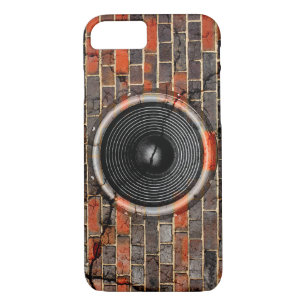 Coque Case-Mate iPhone Haut-parleur de musique sur un mur en brique fissu
