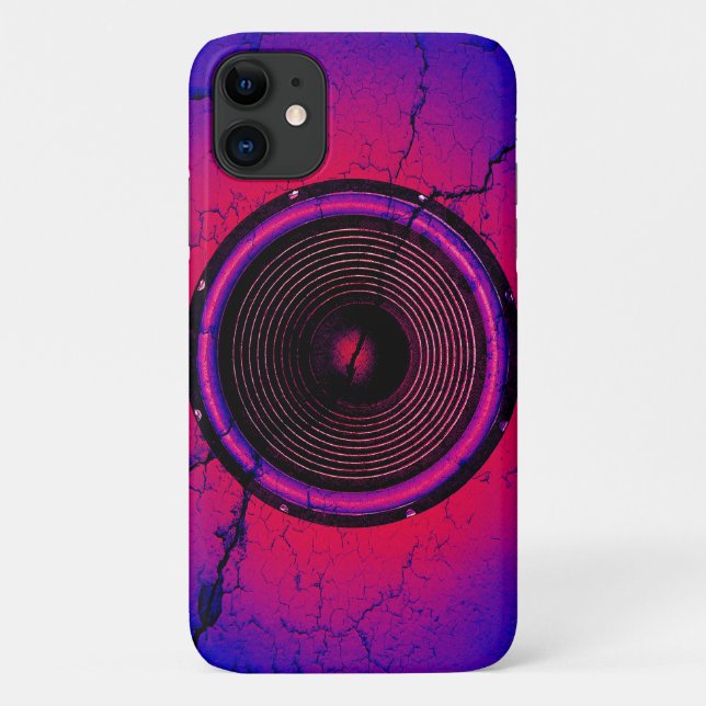 Coques Case-Mate iPhone Haut-parleur de musique sur un mur fissuré (Dos)