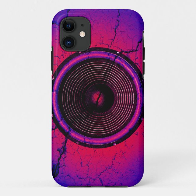 Coques Case-Mate iPhone Haut-parleur de musique sur un mur fissuré (Dos)