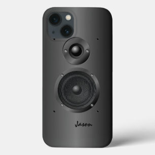 iPhone 13 Case Haut-parleur noir de bruit de musique