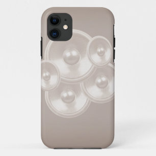 Coque iPhone 11 Haut-parleurs de musique rétro blanc