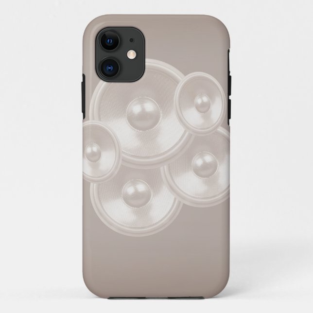 Coques Case-Mate iPhone Haut-parleurs de musique rétro blanc (Dos)